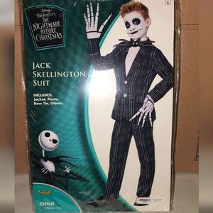 Disney Nightmare Before Christmas JACK SKELLINGTON SUIT Costume Sz S Small 4-6